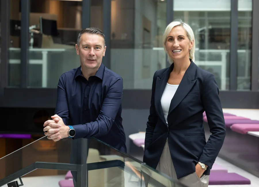 Oisin McConville, Gambling Awareness Trust with AIB Managing Director Retail Banking Geraldine Casey